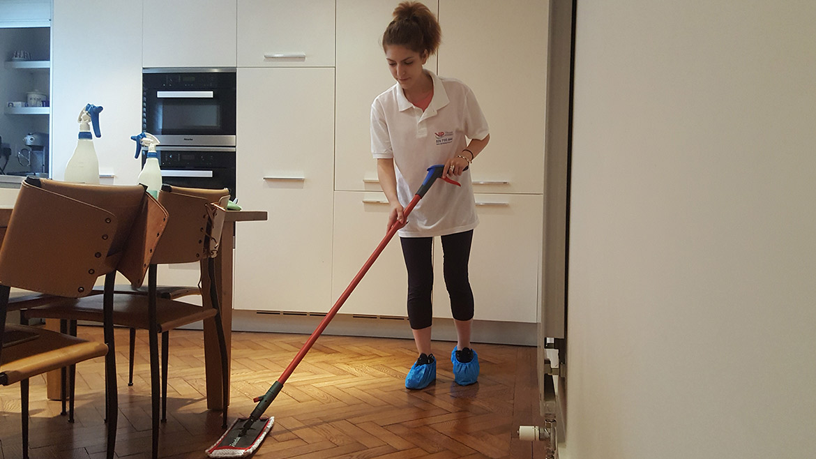 Mopping the floor