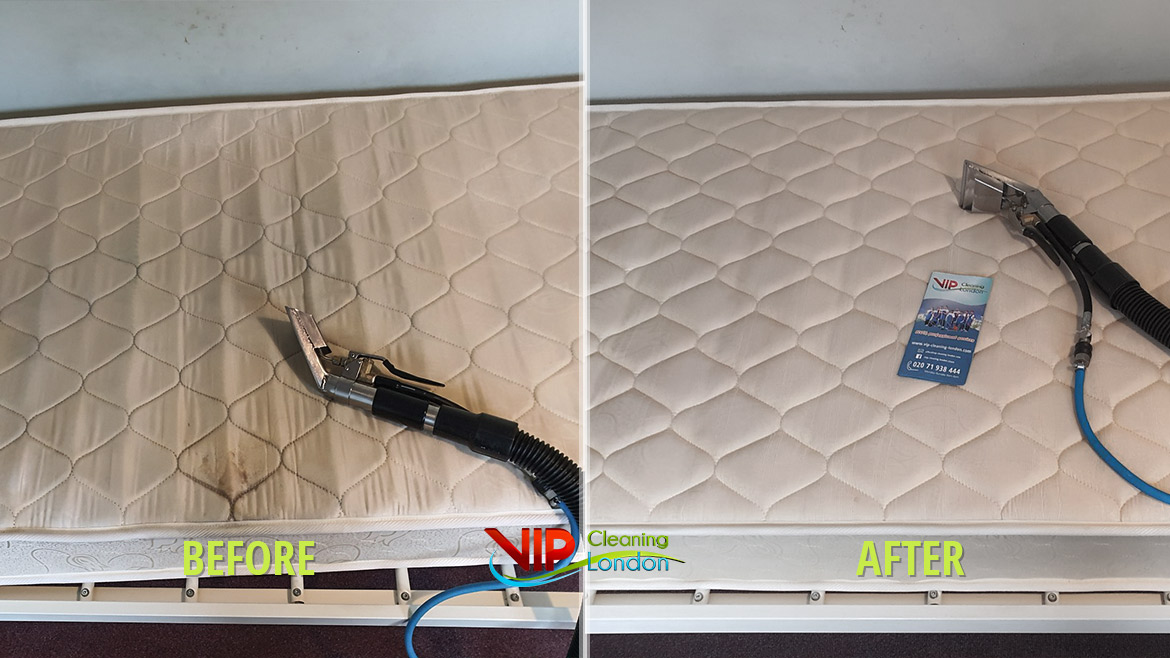 Before / After of matress deep cleaning service with professional detergents